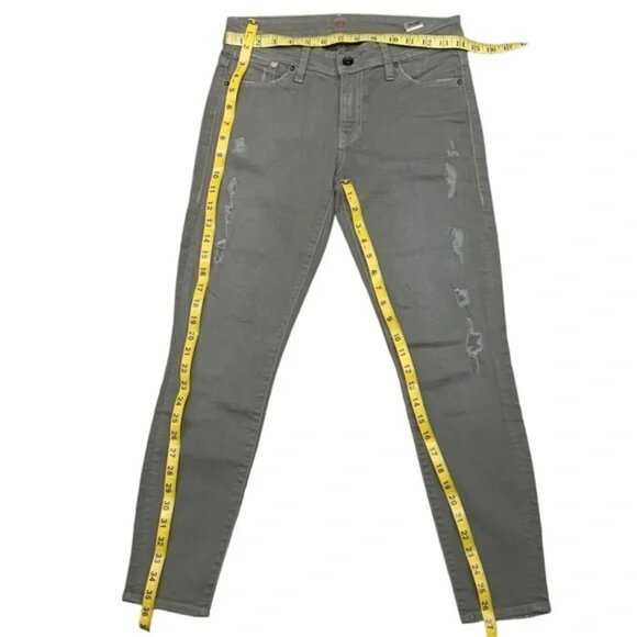 Sinclair Distressed Denim The Ankle Skinny in Olive - Picture 8 of 8